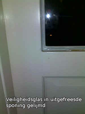 veiligheidsglas gelijmd in sponning